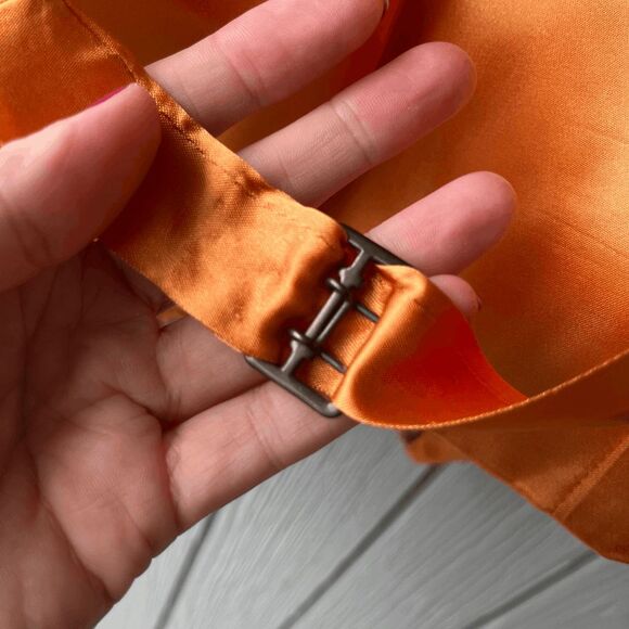 VTG 70s Robert Mager Paris Small Brocade Silk Vest Covered Buttons Adjustable - Picture 8 of 12